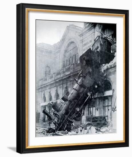 Train Wreck at Montparnasse, Paris, France 1895-The Vintage Collection-Framed Giclee Print