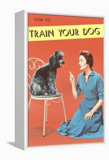 Train Your Dog, Woman with Poodle-null-Framed Stretched Canvas