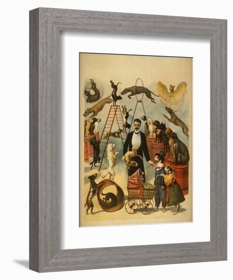 Trained Dog Act Theatrical Poster-Lantern Press-Framed Art Print