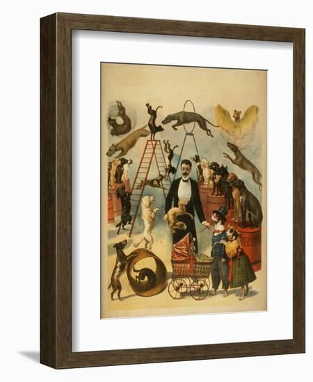 Trained Dog Act Theatrical Poster-Lantern Press-Framed Art Print