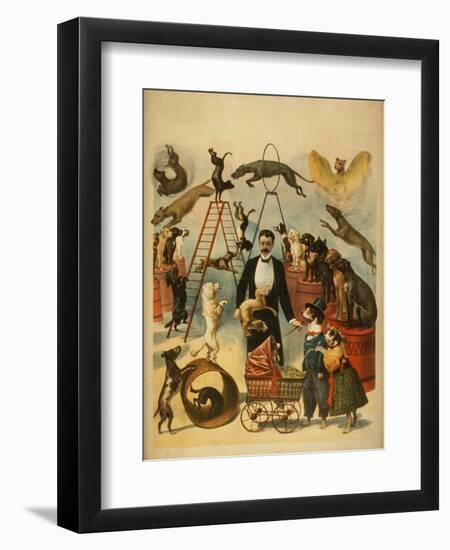 Trained Dog Act Theatrical Poster-Lantern Press-Framed Art Print