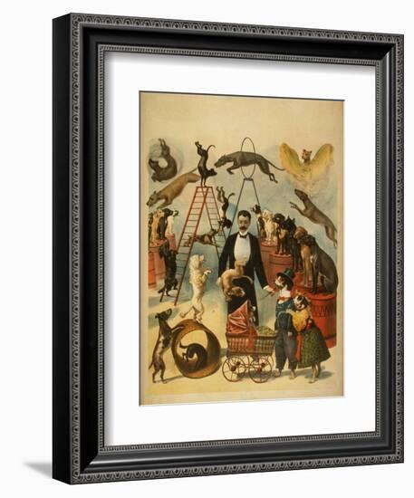 Trained Dog Act Theatrical Poster-Lantern Press-Framed Art Print