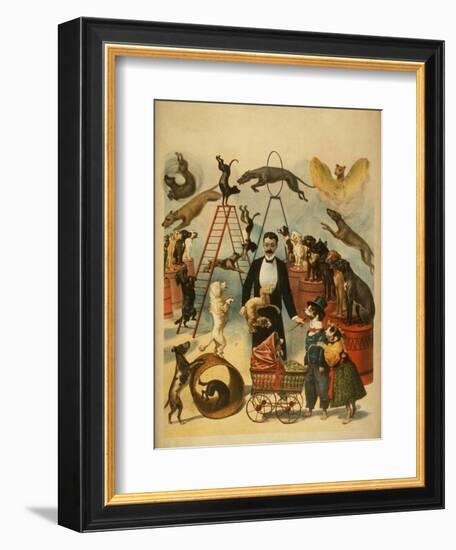 Trained Dog Act Theatrical Poster-Lantern Press-Framed Art Print