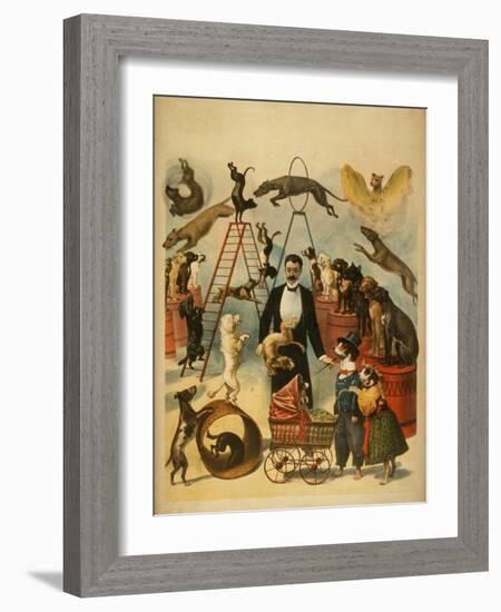 Trained Dog Act Theatrical Poster-Lantern Press-Framed Art Print