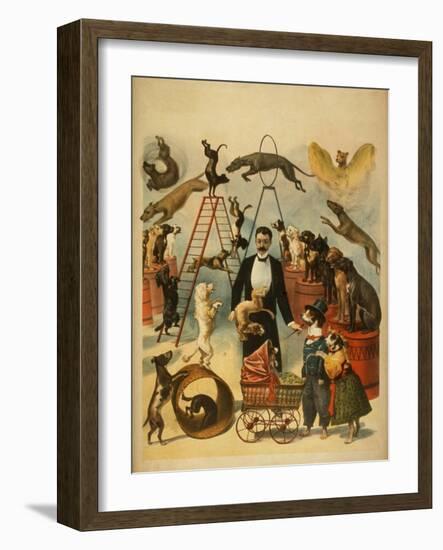 Trained Dog Act Theatrical Poster-Lantern Press-Framed Art Print