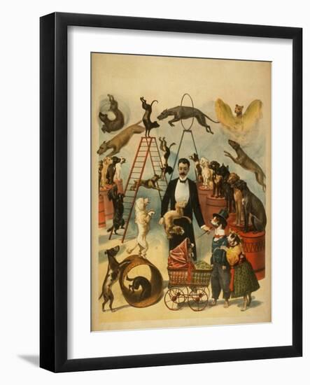 Trained Dog Act Theatrical Poster-Lantern Press-Framed Art Print