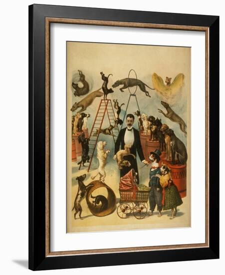 Trained Dog Act Theatrical Poster-Lantern Press-Framed Art Print