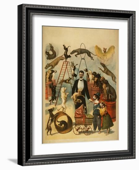 Trained Dog Act Theatrical Poster-Lantern Press-Framed Art Print