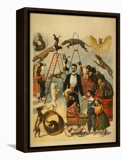Trained Dog Act Theatrical Poster-Lantern Press-Framed Stretched Canvas