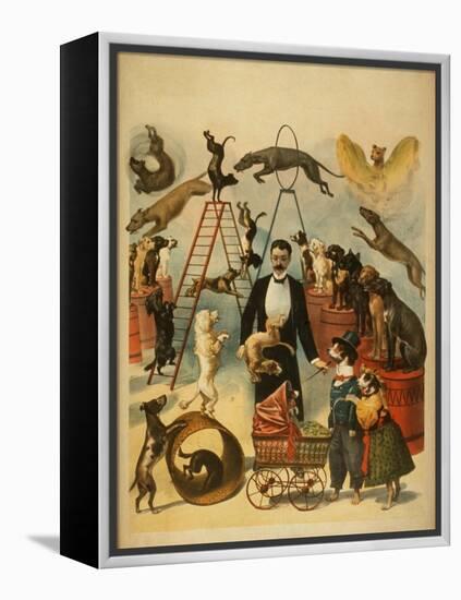 Trained Dog Act Theatrical Poster-Lantern Press-Framed Stretched Canvas