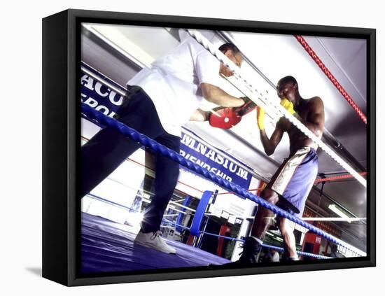 Trainer and Boxer in the Ring-null-Framed Premier Image Canvas