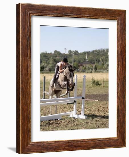 Training a Show Jumper-null-Framed Photographic Print