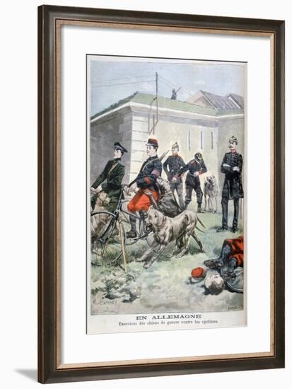 Training Army Dogs to Attack Cyclists, Germany, 1897-F Meaulle-Framed Giclee Print