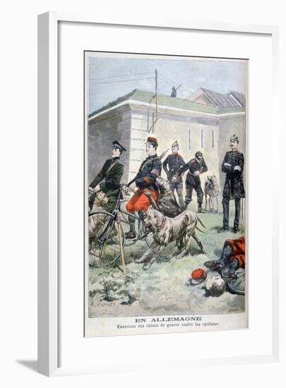 Training Army Dogs to Attack Cyclists, Germany, 1897-F Meaulle-Framed Giclee Print