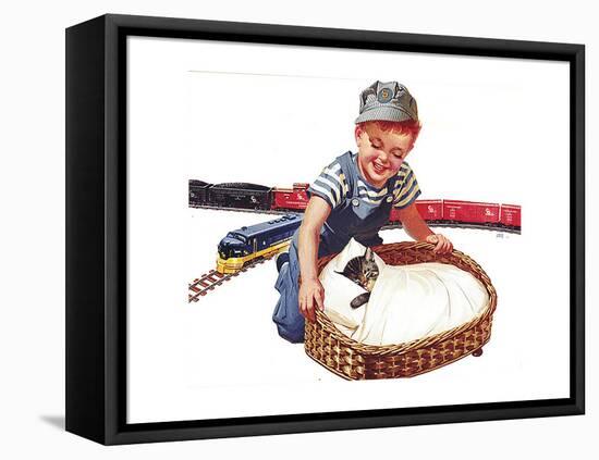 Trains and Chessie!-Guido Gruenwald-Framed Premier Image Canvas