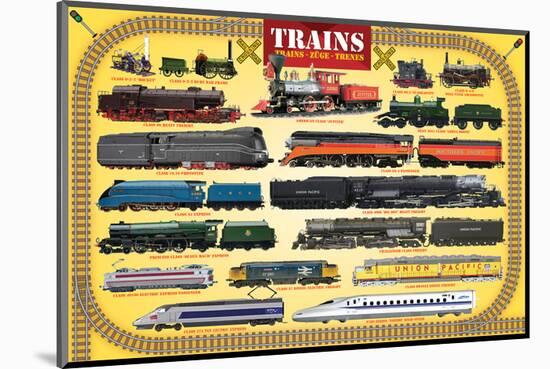 Trains for Kids-null-Mounted Art Print