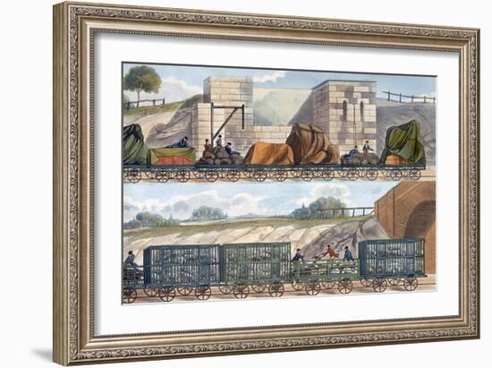 Trains on the Liverpool and Manchester Railway, 1832-1833-SG Hughes-Framed Giclee Print