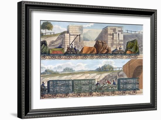 Trains on the Liverpool and Manchester Railway, 1832-1833-SG Hughes-Framed Giclee Print