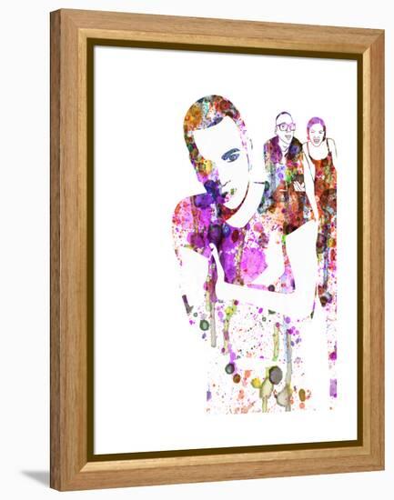 Trainspotting Watercolor 1-Anna Malkin-Framed Stretched Canvas