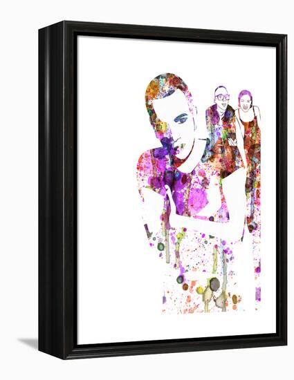 Trainspotting Watercolor 1-Anna Malkin-Framed Stretched Canvas