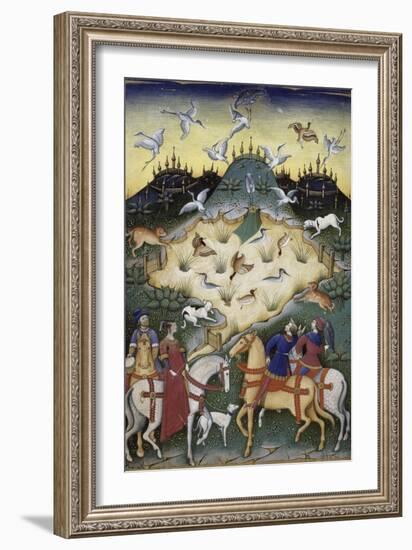 Traité de fauconnerie et de vénerie avec la devise et l'emblème du duc de Sforza-null-Framed Giclee Print