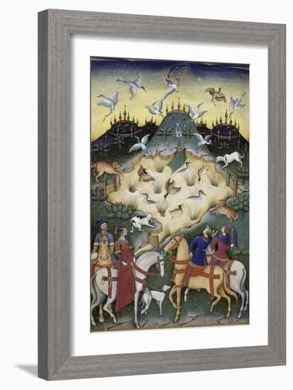 Traité de fauconnerie et de vénerie avec la devise et l'emblème du duc de Sforza-null-Framed Giclee Print