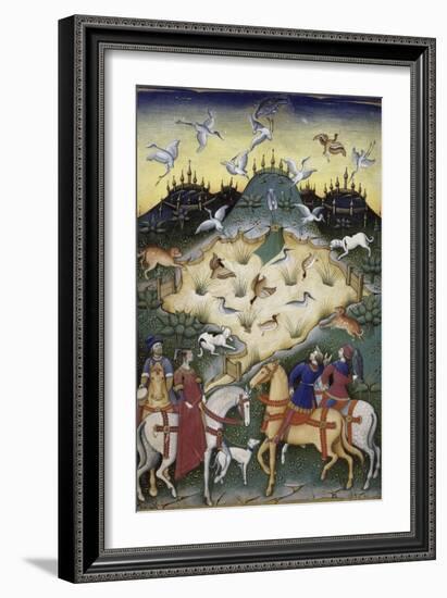 Traité de fauconnerie et de vénerie avec la devise et l'emblème du duc de Sforza-null-Framed Giclee Print