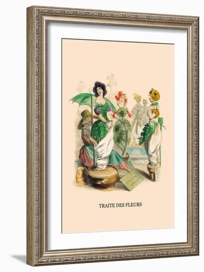 Traite des Fleurs-J.J. Grandville-Framed Art Print