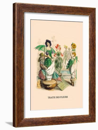 Traite des Fleurs-J.J. Grandville-Framed Art Print