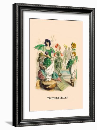 Traite des Fleurs-J.J. Grandville-Framed Art Print