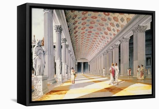 Trajan's Forum - Reconstruction of the Colonnade-Italian School-Framed Premier Image Canvas