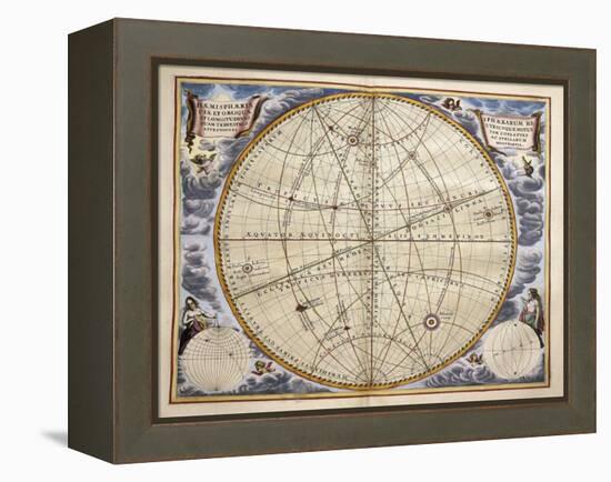 Trajectories of Planets and Stars as Seen from Earth-Andreas Cellarius-Framed Premier Image Canvas