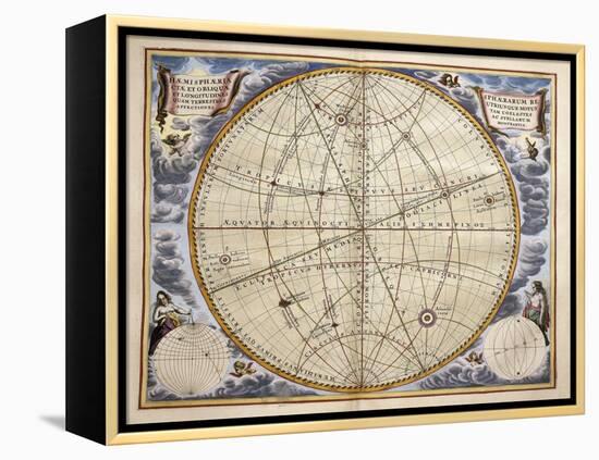 Trajectories of Planets and Stars as Seen from Earth-Andreas Cellarius-Framed Premier Image Canvas