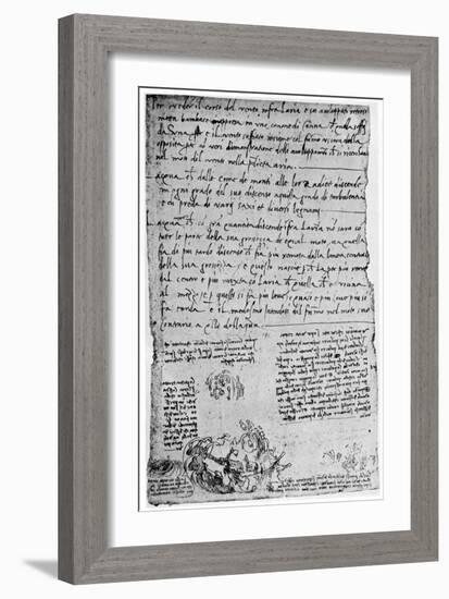 Trajectories of Thrown Stones and Drops, Late 15th or Early 16th Century-Leonardo da Vinci-Framed Giclee Print