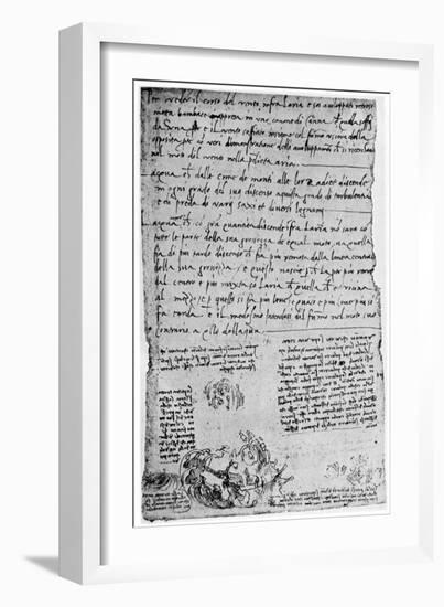 Trajectories of Thrown Stones and Drops, Late 15th or Early 16th Century-Leonardo da Vinci-Framed Giclee Print
