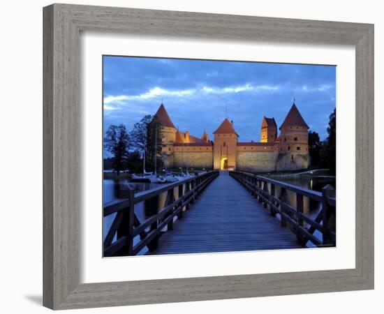 Trakai Castle Illuminated at Night, Trakai, Near Vilnius, Lithuania, Baltic States, Europe-Gary Cook-Framed Photographic Print