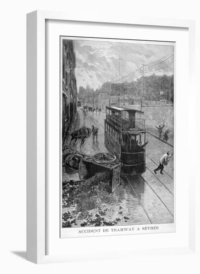 Tram Accident, Sevres, Paris, 1897-F Meaulle-Framed Giclee Print