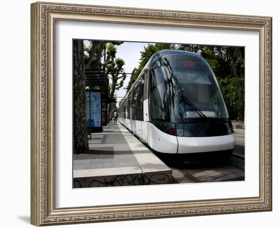 Tram at Tram Station, Strasbourg, Alsace, France, Europe-Richardson Peter-Framed Photographic Print