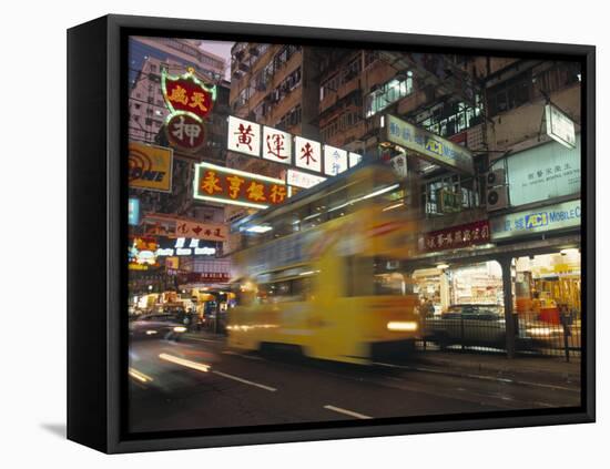 Tram, Causeway Bay, Hong Kong, China-Neil Farrin-Framed Premier Image Canvas