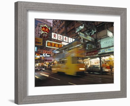 Tram, Causeway Bay, Hong Kong, China-Neil Farrin-Framed Photographic Print