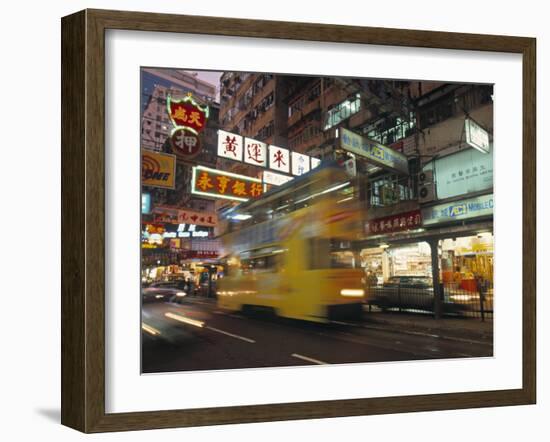 Tram, Causeway Bay, Hong Kong, China-Neil Farrin-Framed Photographic Print