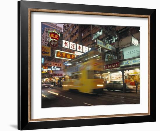 Tram, Causeway Bay, Hong Kong, China-Neil Farrin-Framed Photographic Print