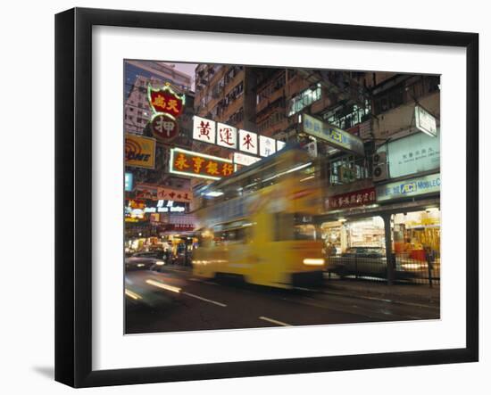 Tram, Causeway Bay, Hong Kong, China-Neil Farrin-Framed Photographic Print