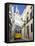 Tram (Electricos) Along Rua Das Escolas Gerais with Tower of Sao Vicente de Fora, Lisbon, Portugal-Stuart Black-Framed Premier Image Canvas