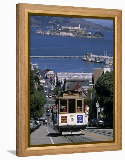 Tram, Hyde St, San Francisco, California, USA-Walter Bibikow-Framed Premier Image Canvas