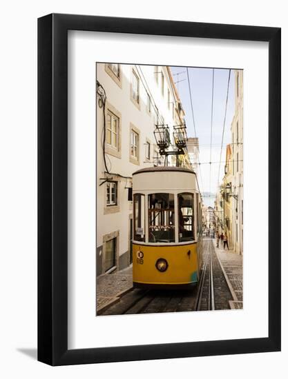 Tram in Elevador Da Bica, Lisbon, Portugal-Ben Pipe-Framed Photographic Print