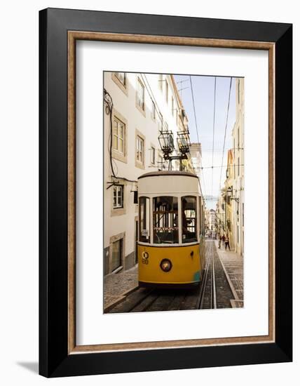 Tram in Elevador Da Bica, Lisbon, Portugal-Ben Pipe-Framed Photographic Print