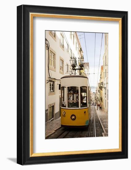 Tram in Elevador Da Bica, Lisbon, Portugal-Ben Pipe-Framed Photographic Print