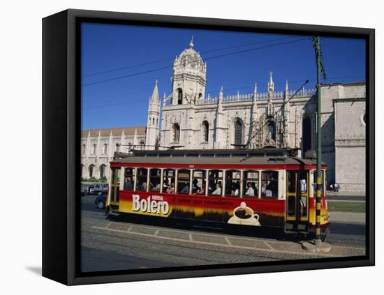 Tram in Front of the Geronimos Monastery in the Belem Area of Lisbon, Portugal, Europe-Lightfoot Jeremy-Framed Premier Image Canvas