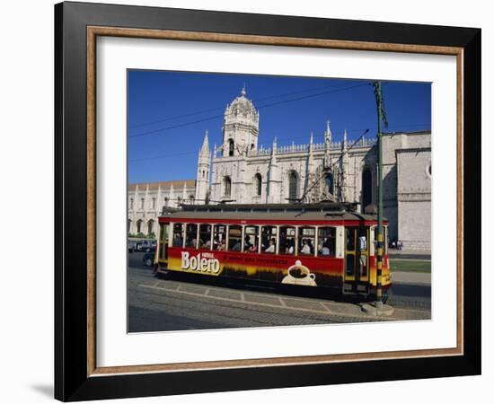 Tram in Front of the Geronimos Monastery in the Belem Area of Lisbon, Portugal, Europe-Lightfoot Jeremy-Framed Photographic Print